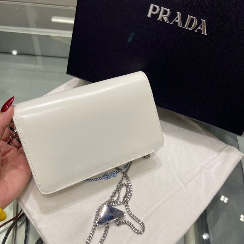 Pra*a Brushed leather shoulder bag