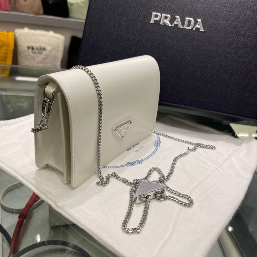 Pra*a Brushed leather shoulder bag