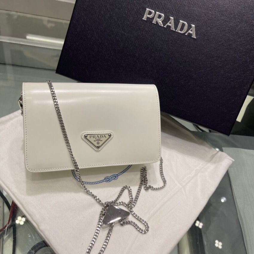 Pra*a Brushed leather shoulder bag