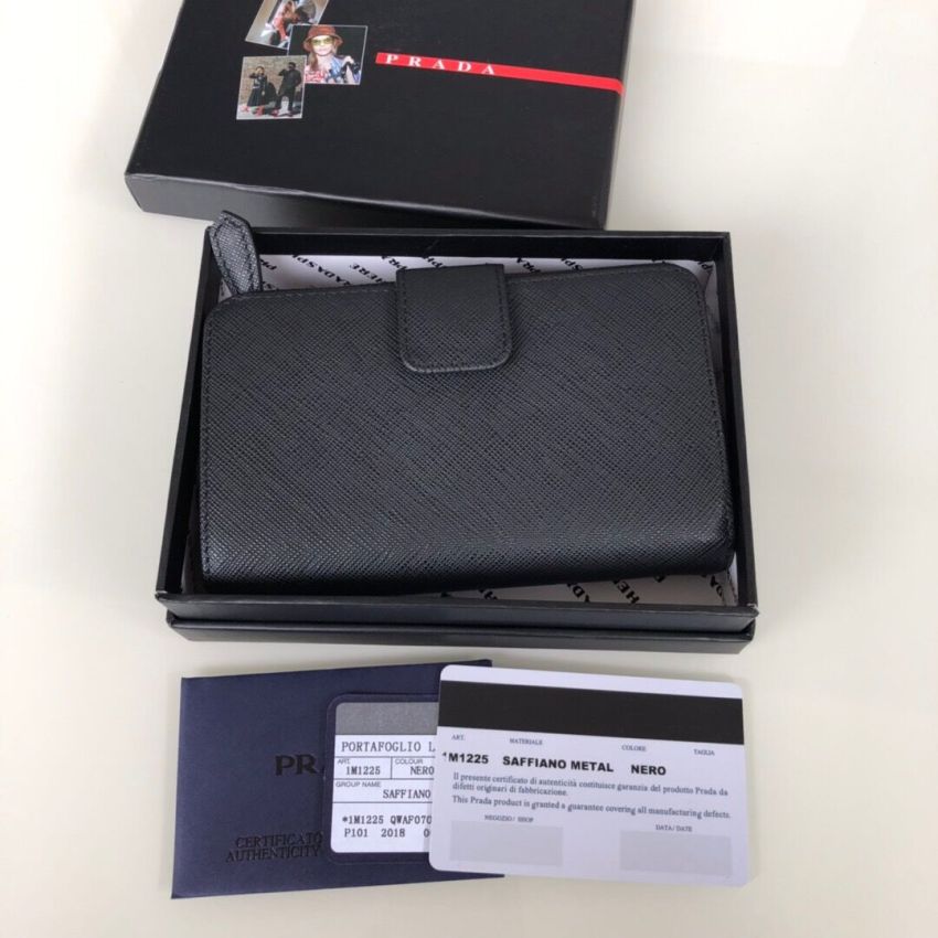 Pra*a Saffiano Compact Wallet