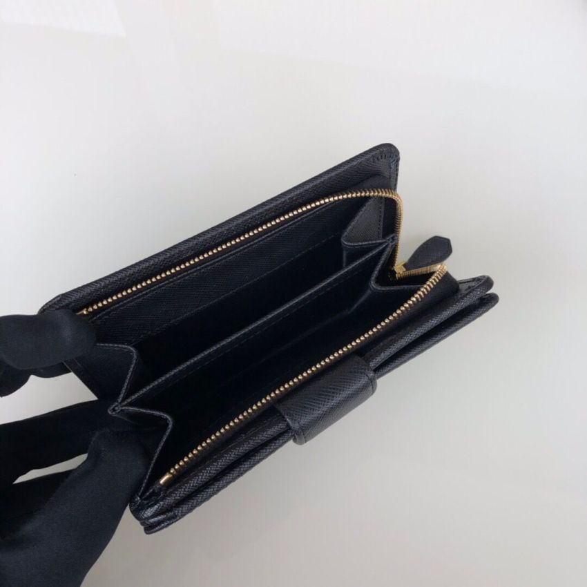 Pra*a Saffiano Compact Wallet