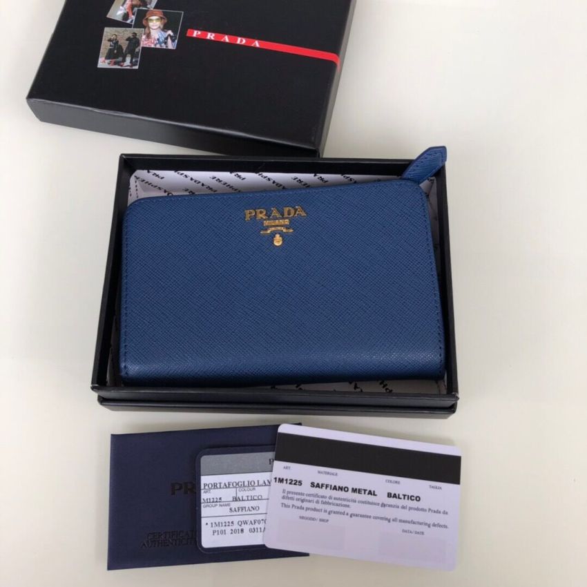 Pra*a Saffiano Compact Wallet