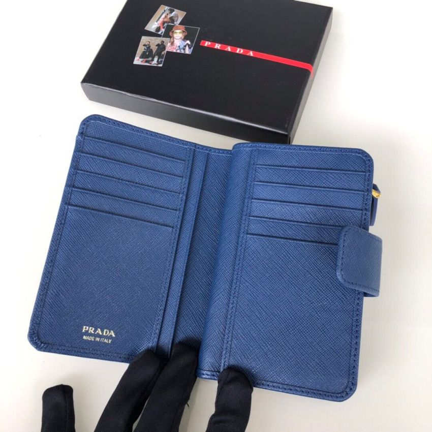 Pra*a Saffiano Compact Wallet