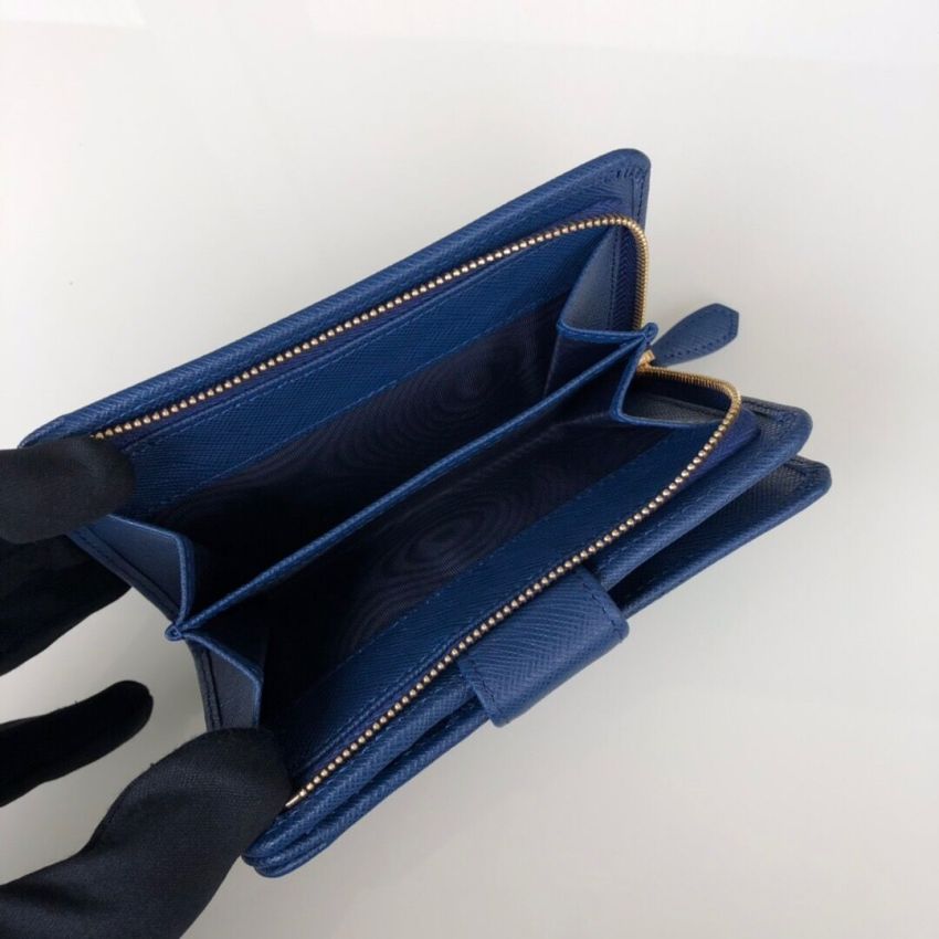 Pra*a Saffiano Compact Wallet