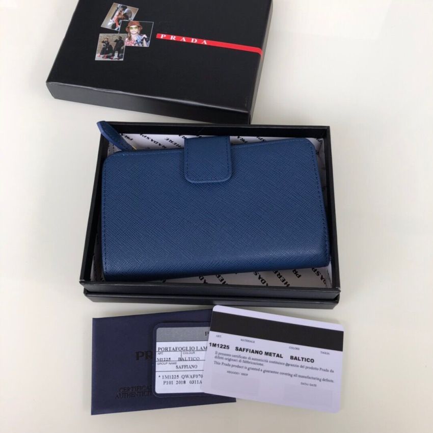 Pra*a Saffiano Compact Wallet