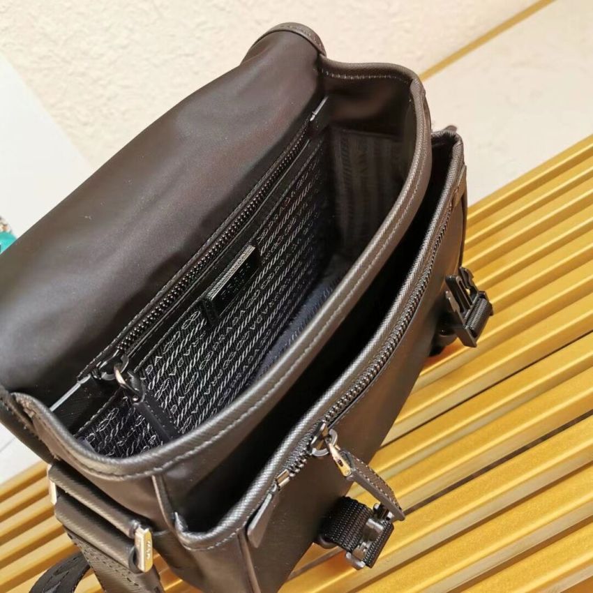 Pra*a Re-Nylon and Saffiano leather shoulder bag