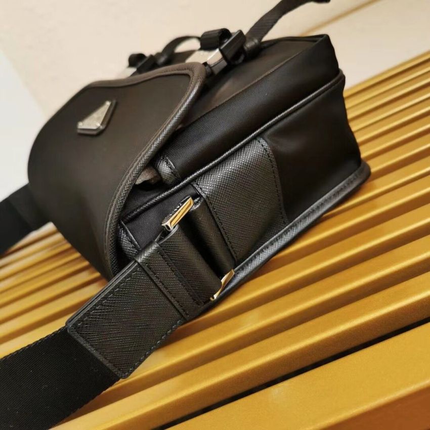 Pra*a Re-Nylon and Saffiano leather shoulder bag