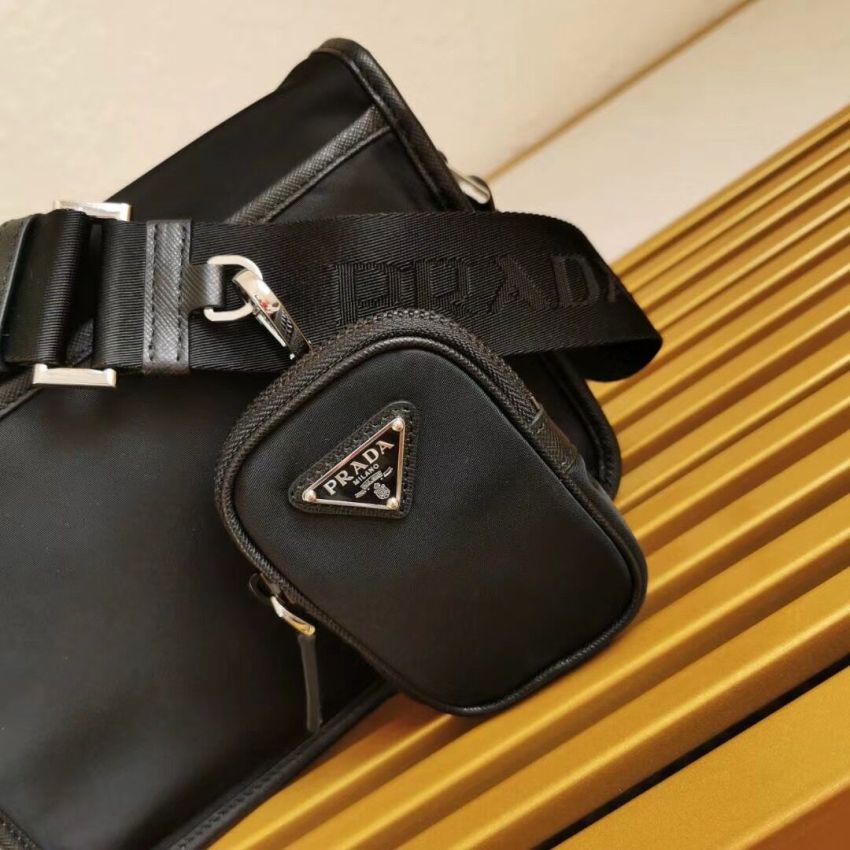 Pra*a Re-Nylon and Saffiano leather shoulder bag