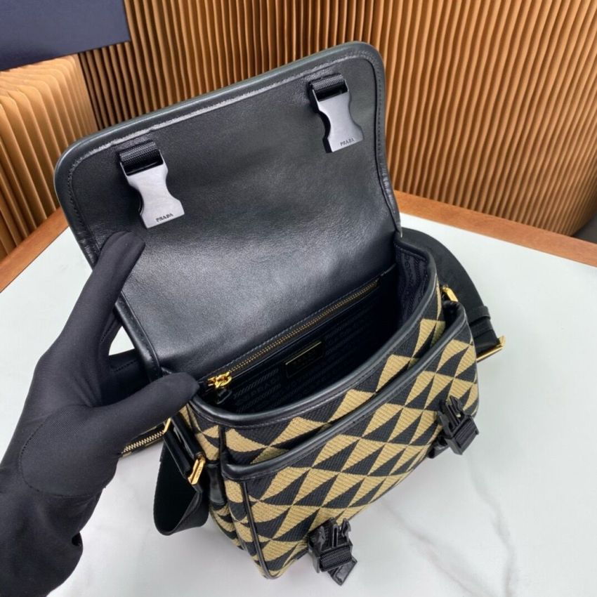 Pra*a Symbole embroidered fabric bag