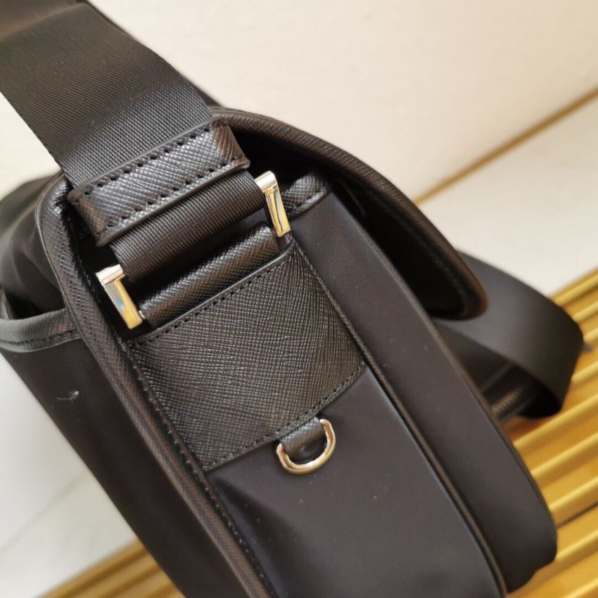 Pra*a Re-Nylon and Saffiano leather shoulder bag
