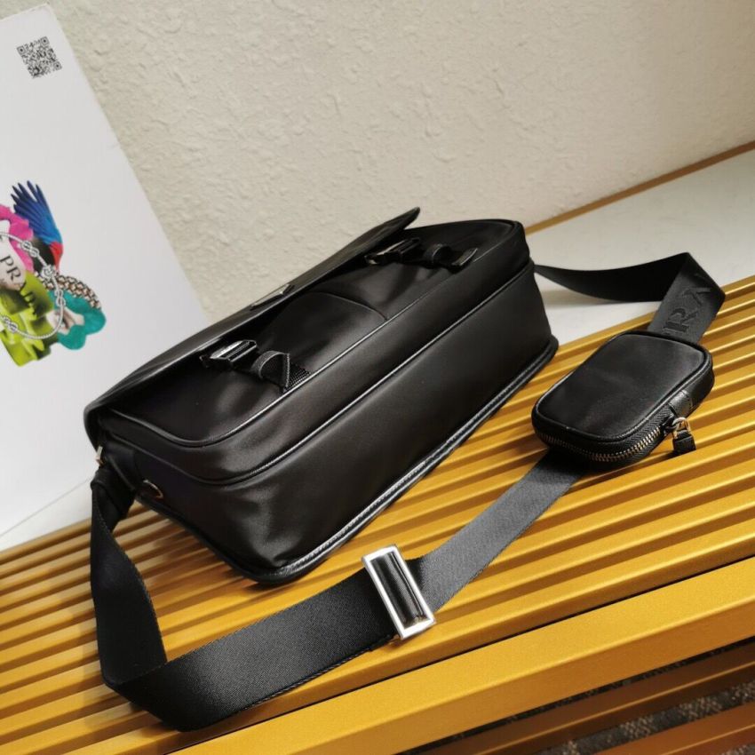 Pra*a Re-Nylon and Saffiano leather shoulder bag