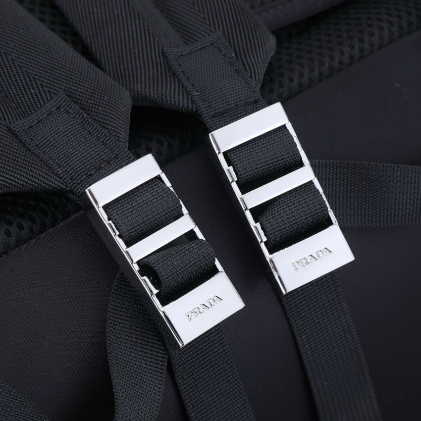 Pra*a Re-Nylon and Saffiano leather backpack