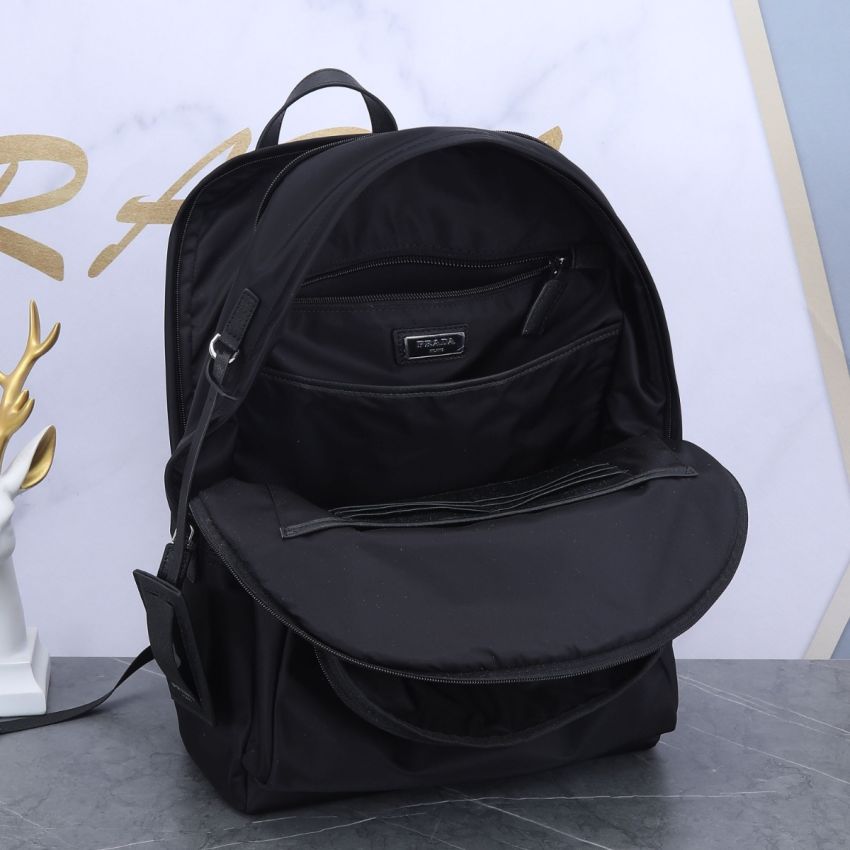 Pra*a Re-Nylon and Saffiano leather backpack