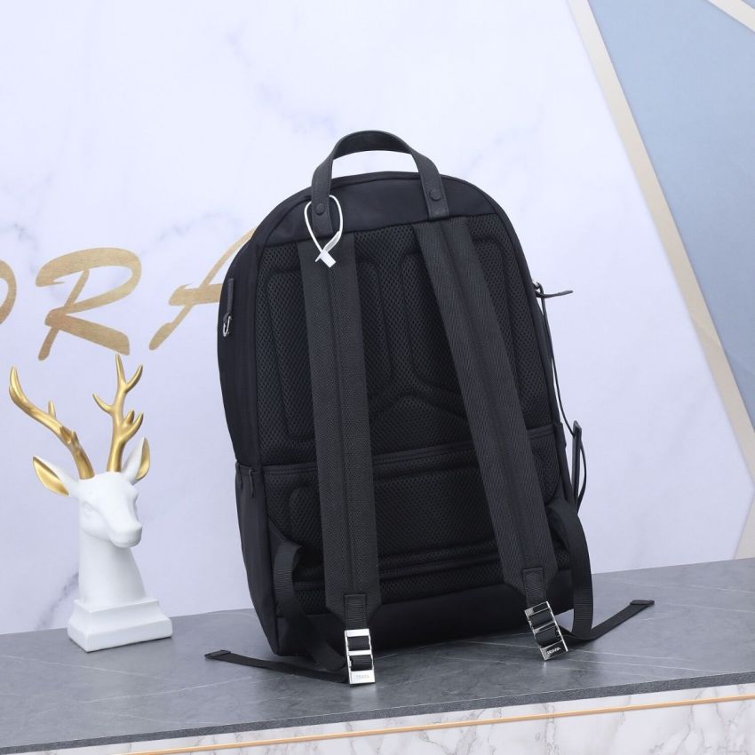 Pra*a Re-Nylon and Saffiano leather backpack