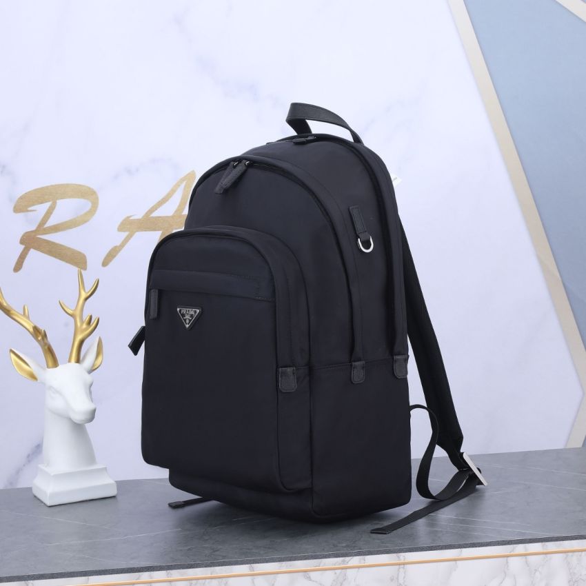 Pra*a Re-Nylon and Saffiano leather backpack