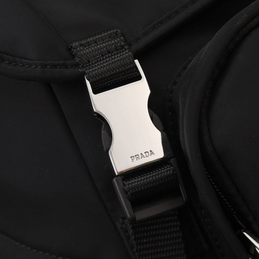 Pra*a Re-Nylon and Saffiano leather backpack