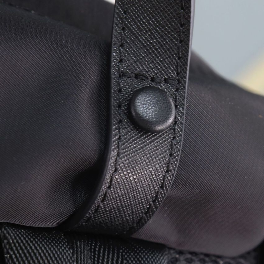 Pra*a Re-Nylon and Saffiano leather backpack