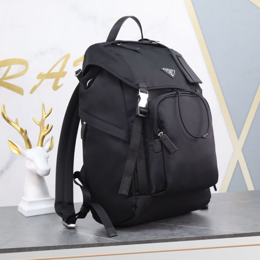 Pra*a Re-Nylon and Saffiano leather backpack