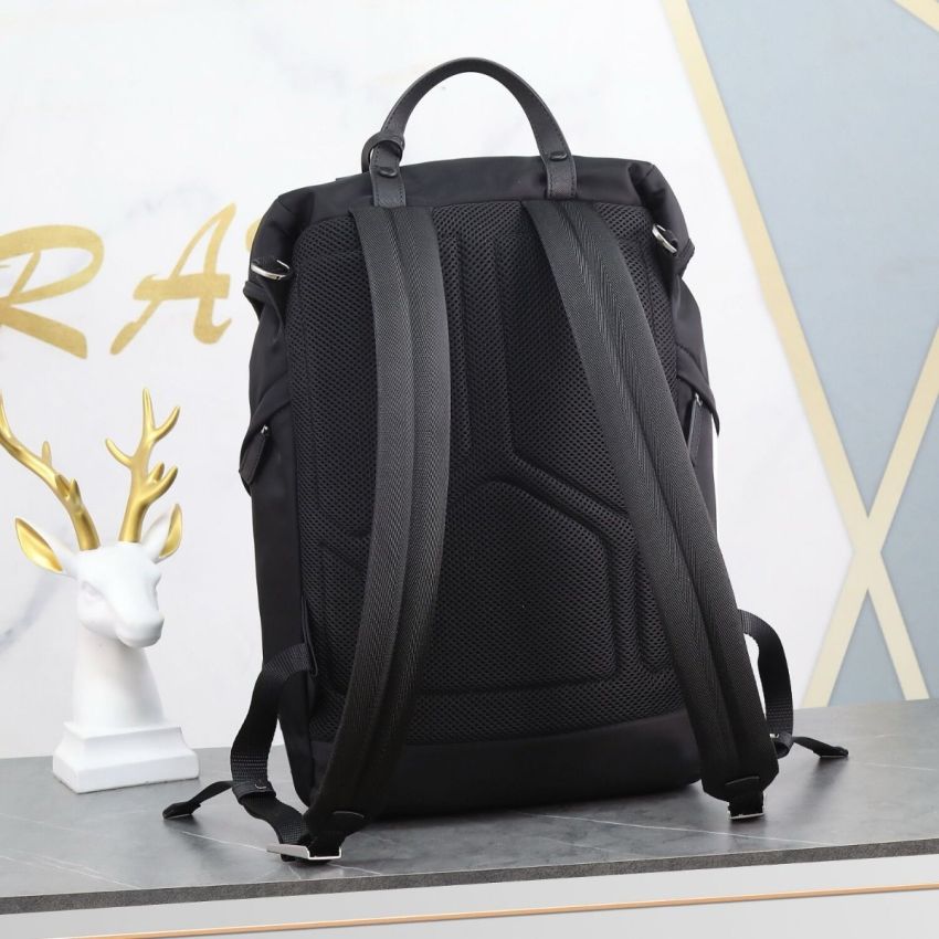 Pra*a Re-Nylon and Saffiano leather backpack