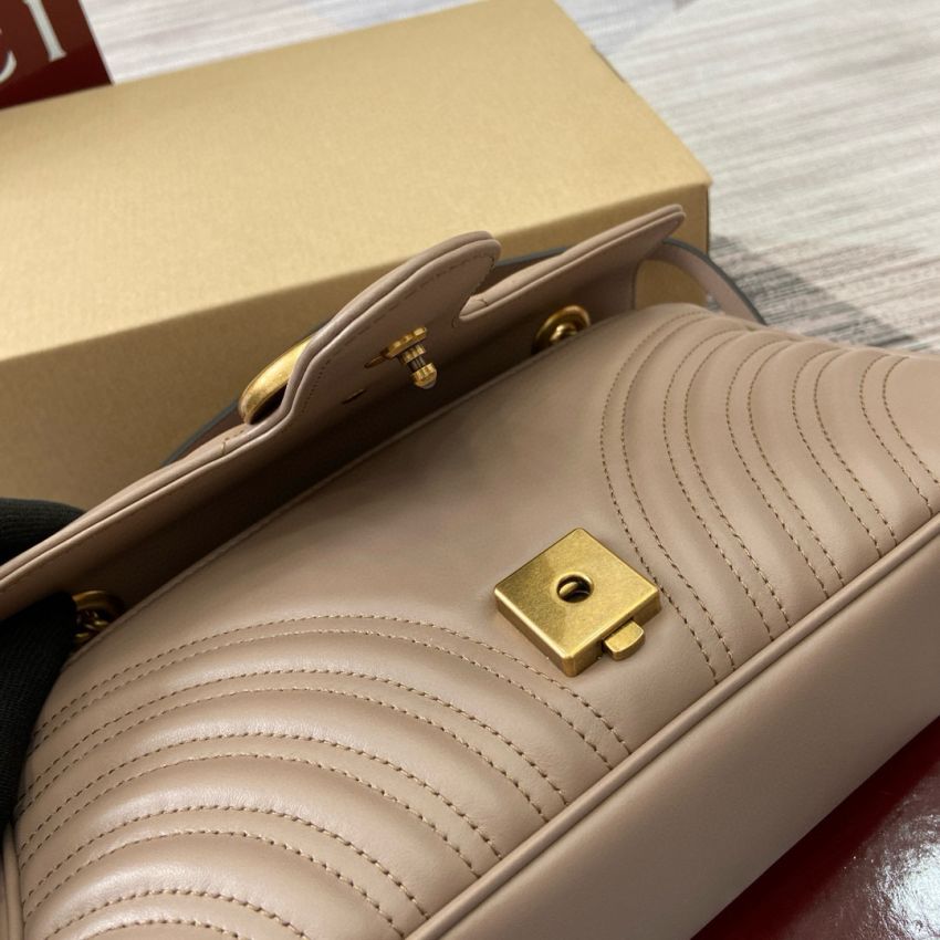 Gvc*1 GG marmont Small Shoulder Bag- Taupe