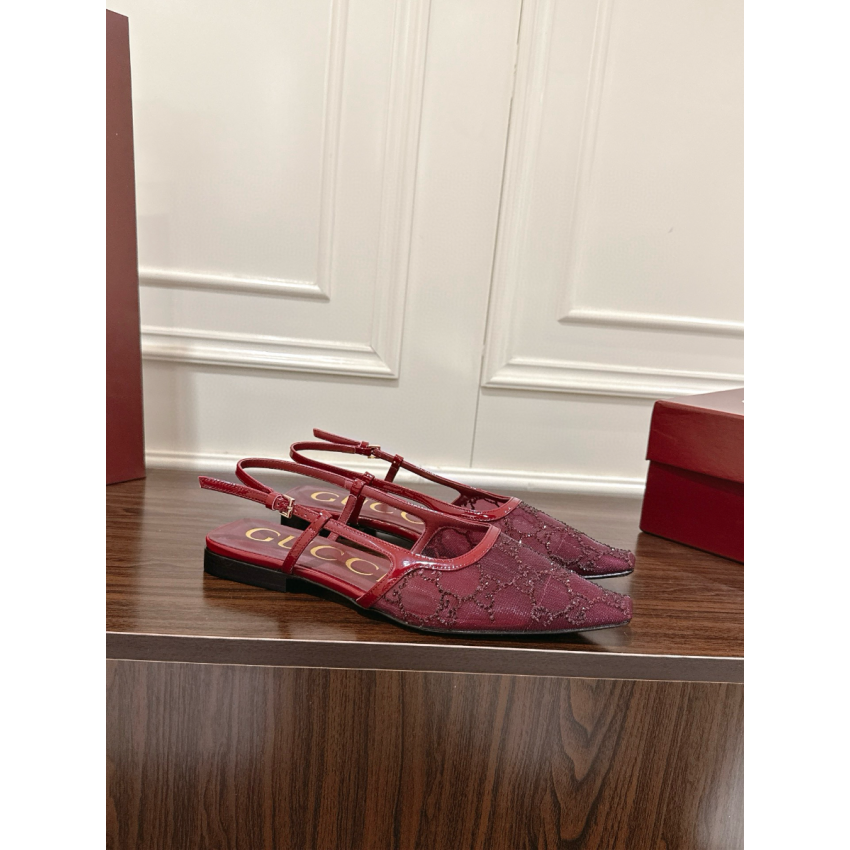 Women's GG crystal slingback pump