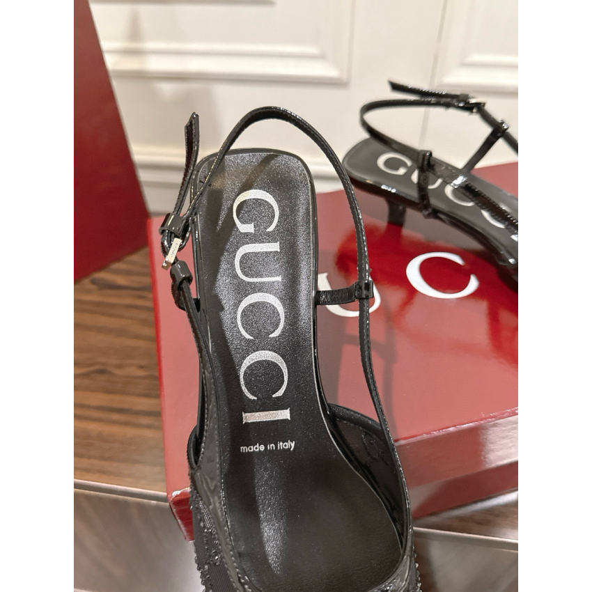 Women's GG crystal slingback pump