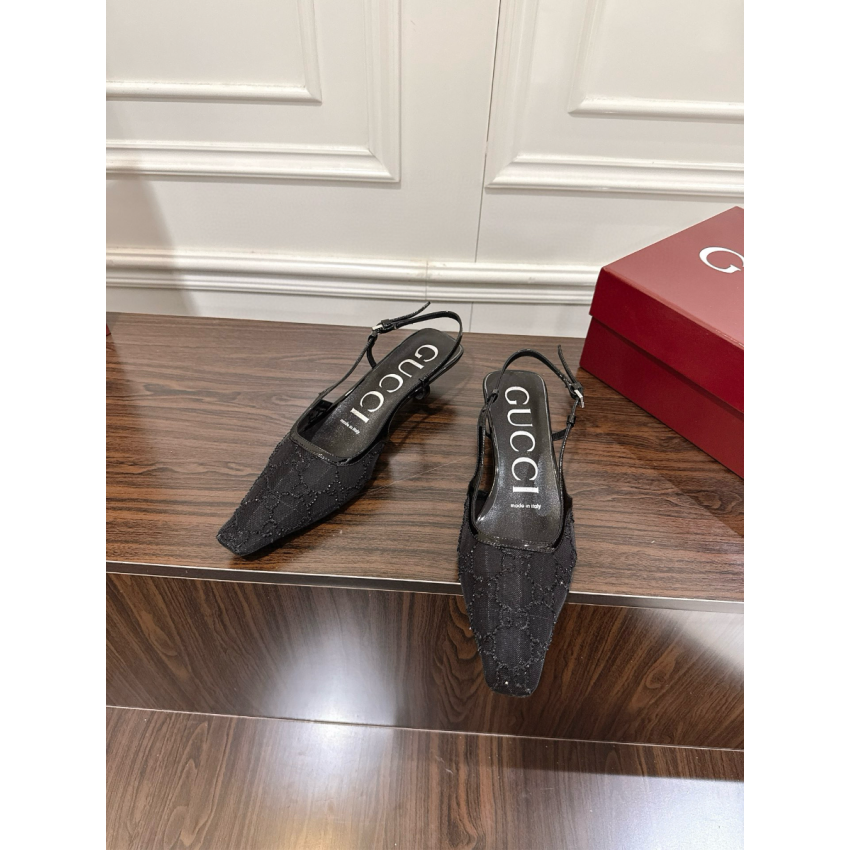 Women's GG crystal slingback pump
