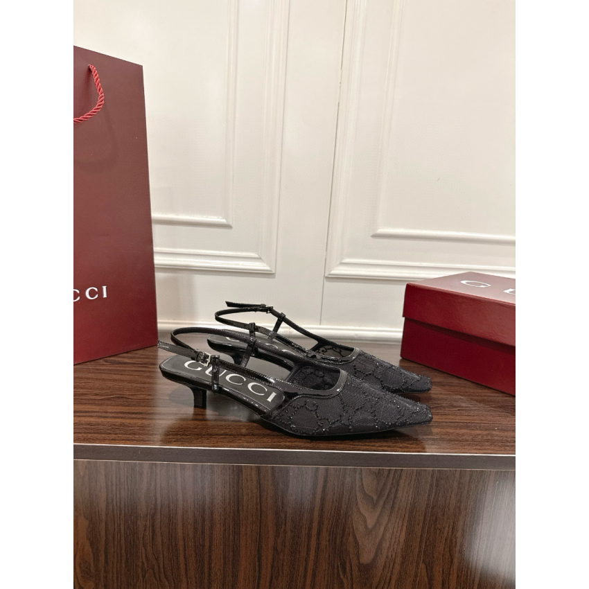 Women's GG crystal slingback pump