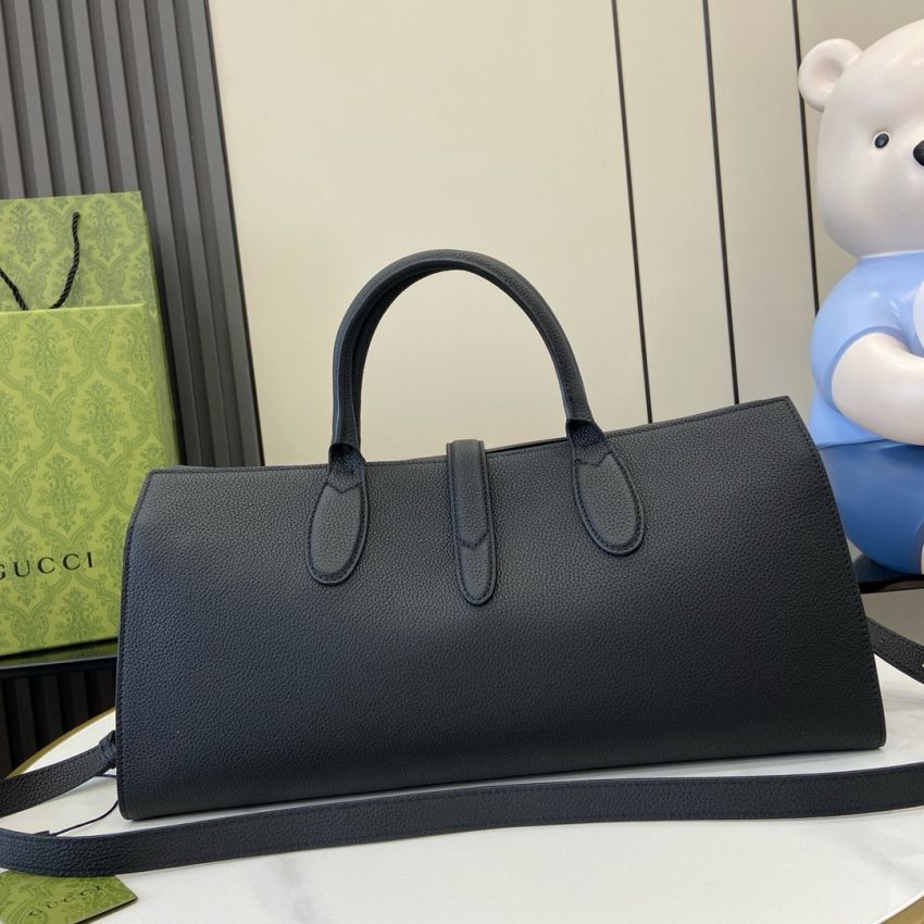 Gvc*1 Medium Tote bag with Hook closure-Black