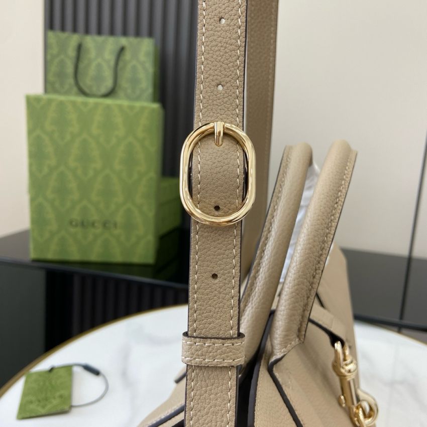 Gvc*1 Medium Tote bag with Hook closure-Taupe