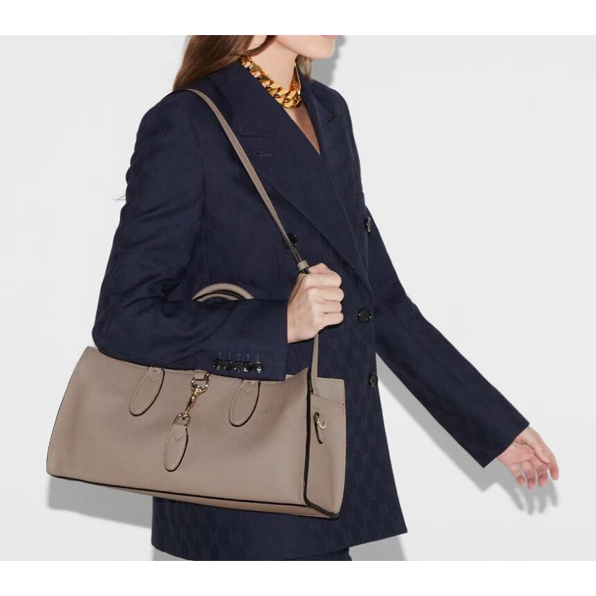 Gvc*1 Medium Tote bag with Hook closure-Taupe