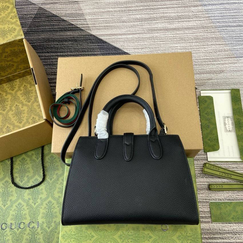 Gvc*1 Small Tote bag with Hook closure-Black