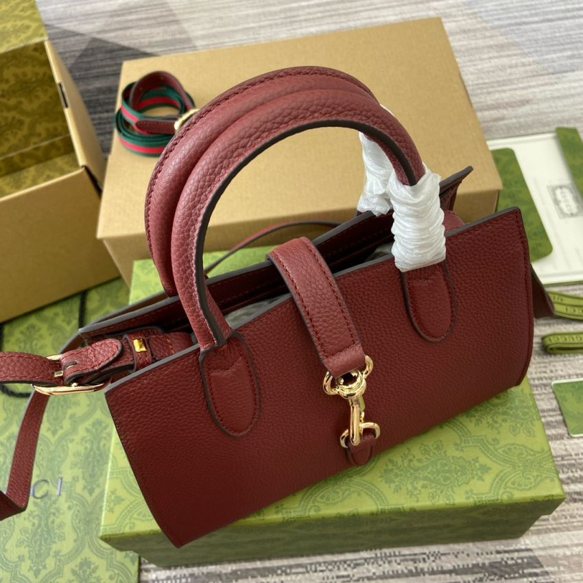 Gvc*1 Small Tote bag with Hook closure-Rosso Ancora