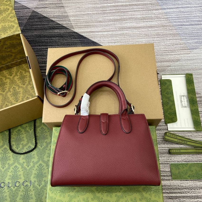 Gvc*1 Small Tote bag with Hook closure-Rosso Ancora