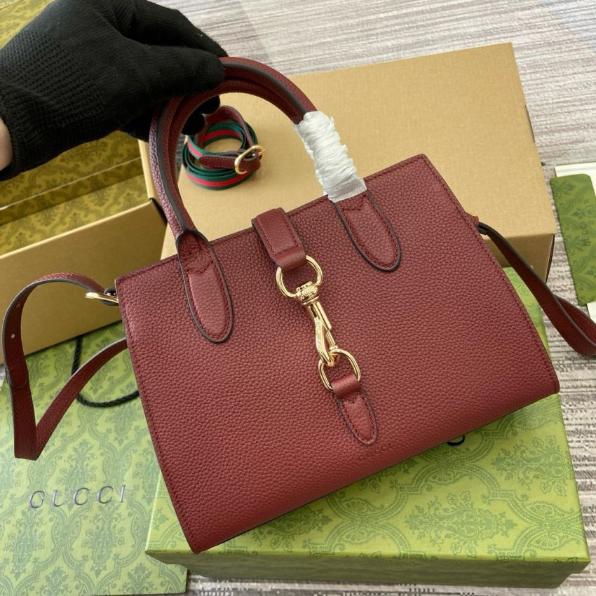 Gvc*1 Small Tote bag with Hook closure-Rosso Ancora