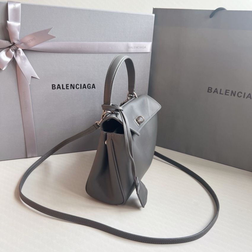 Ba1en*iaga Rodeo Mini Handbag-Grey