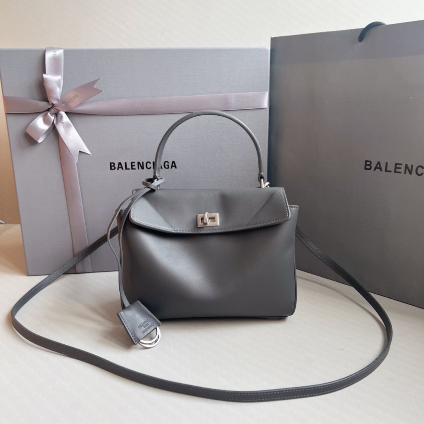 Ba1en*iaga Rodeo Mini Handbag-Grey