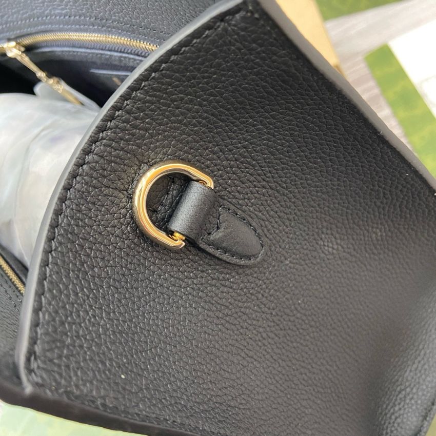 Gvc*1 Medium Tote bag with Hook closure-Black