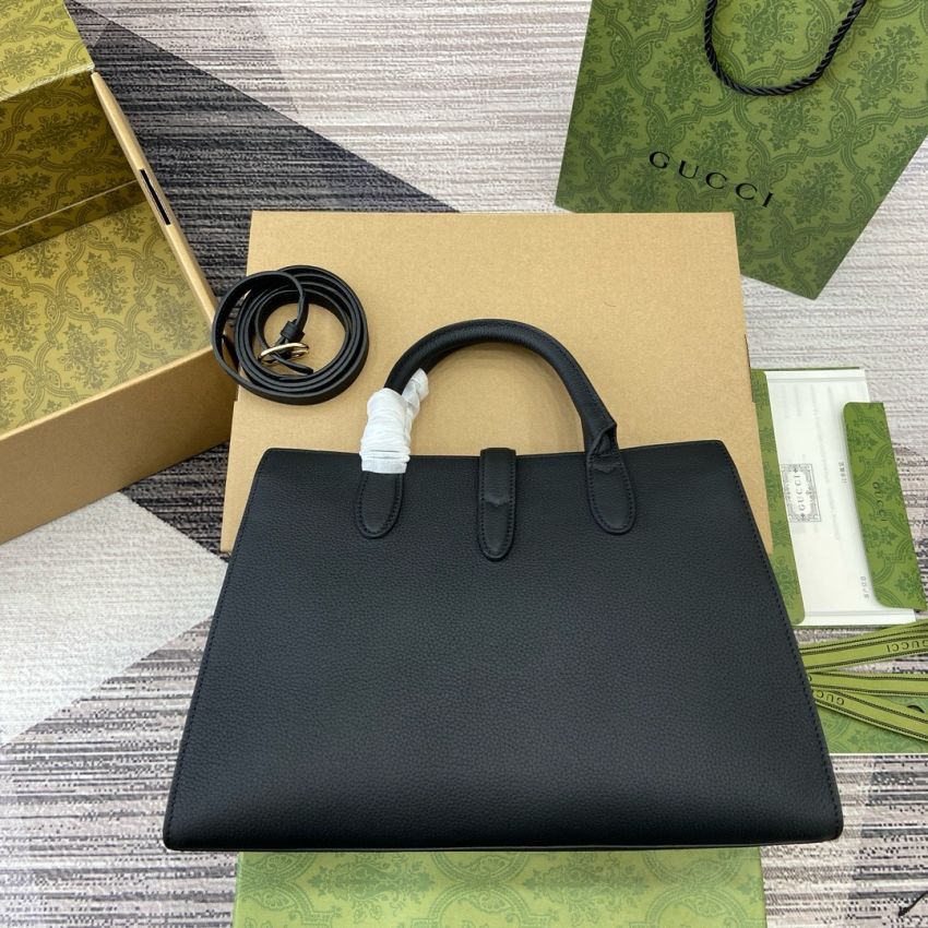 Gvc*1 Medium Tote bag with Hook closure-Black