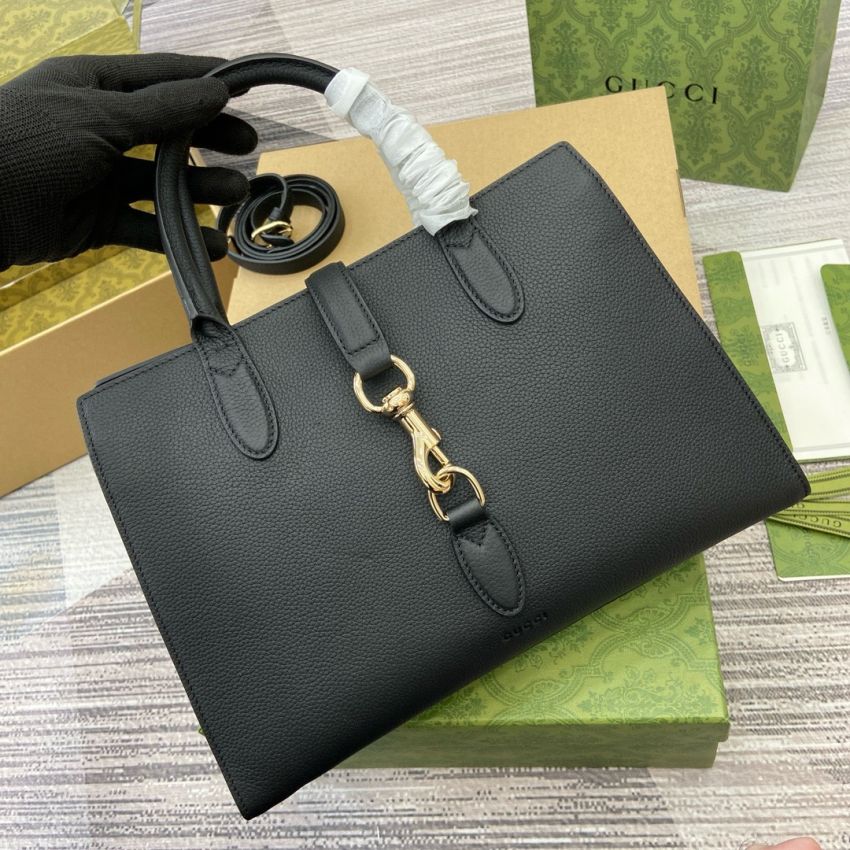 Gvc*1 Medium Tote bag with Hook closure-Black