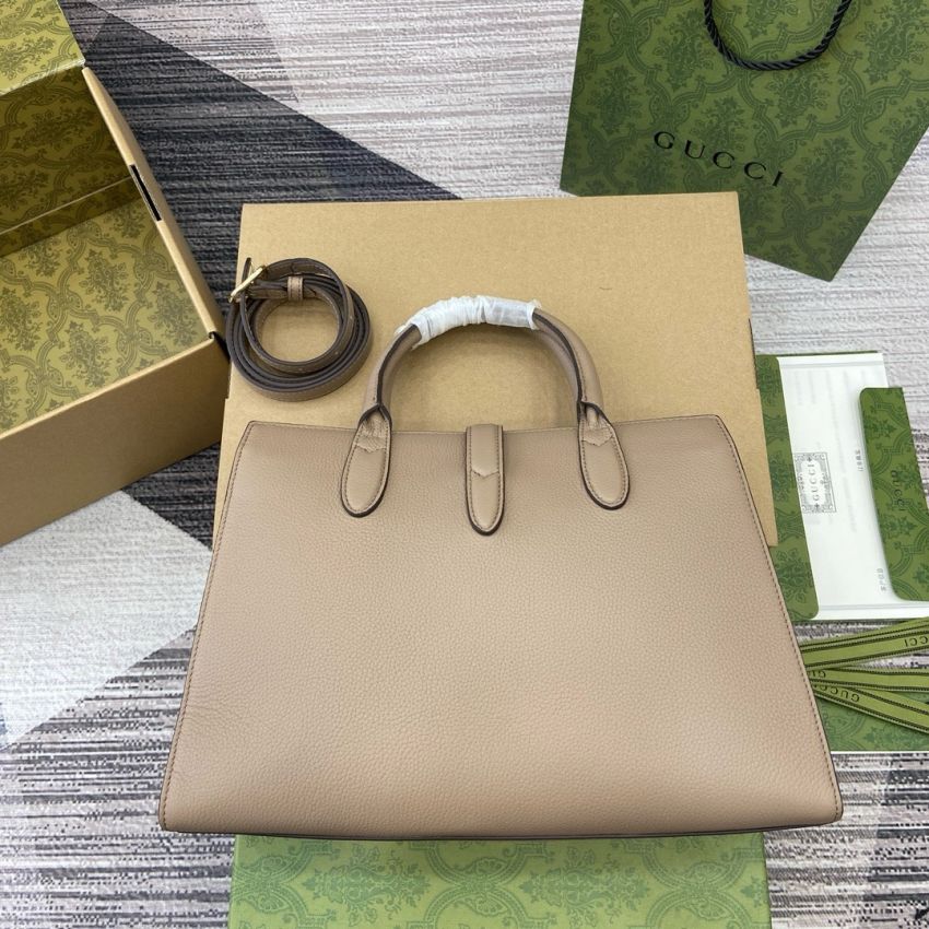 Gvc*1 Medium Tote bag with Hook closure-Taupe