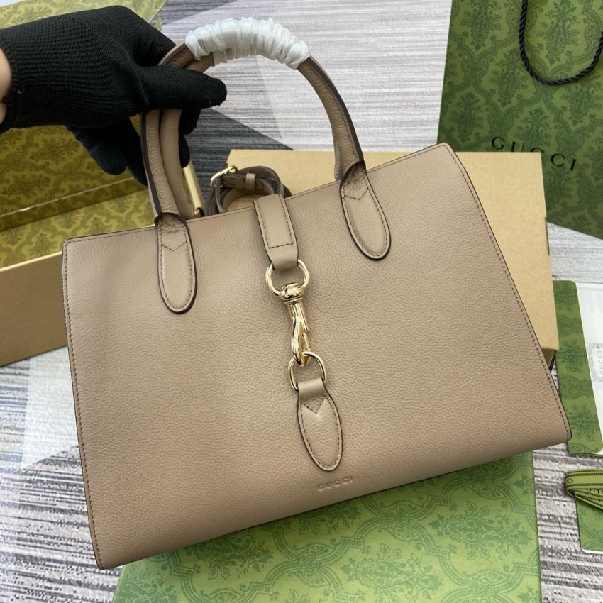 Gvc*1 Medium Tote bag with Hook closure-Taupe