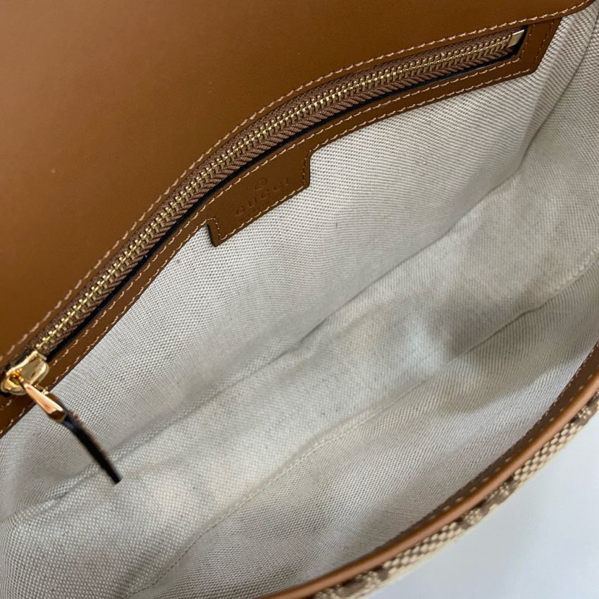 Gvc*1 Blondie Small Top Handle Bag- Beige and dark brown