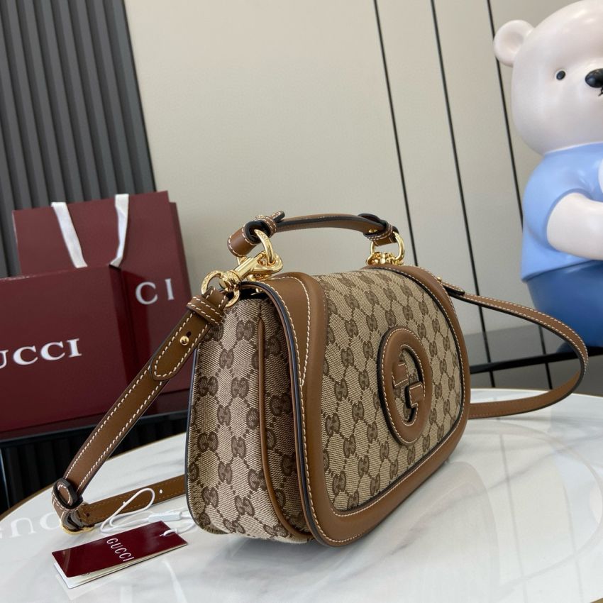 Gvc*1 Blondie Small Top Handle Bag- Beige and dark brown