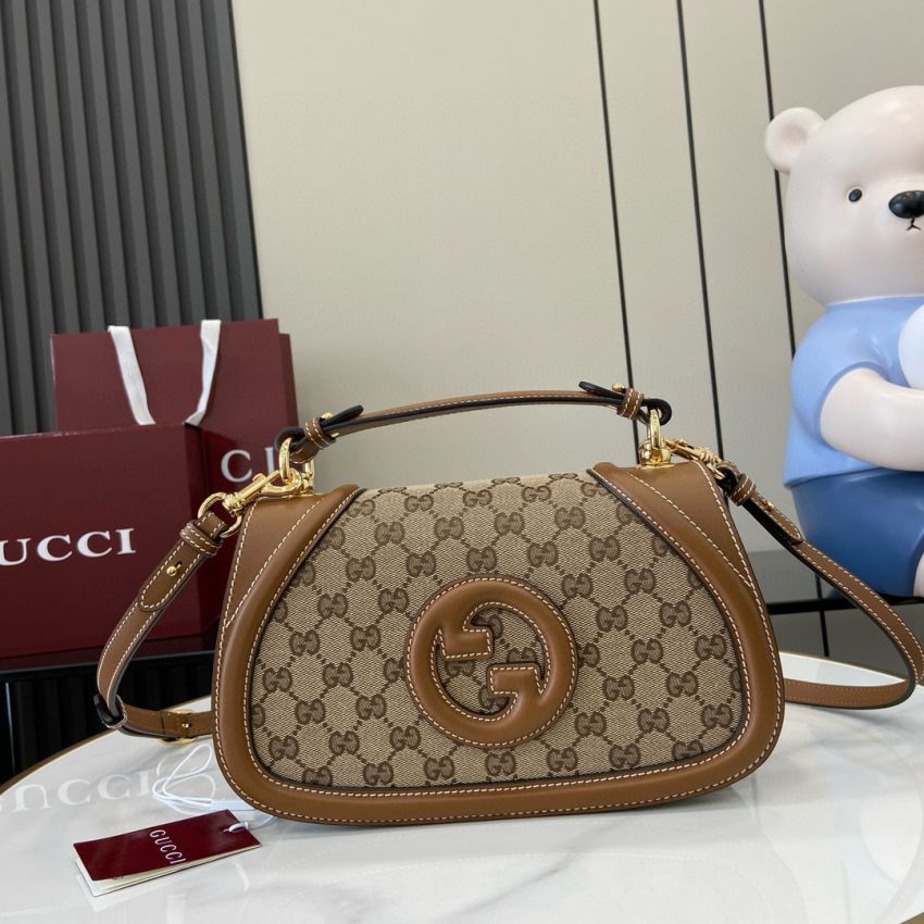 Gvc*1 Blondie Small Top Handle Bag- Beige and dark brown