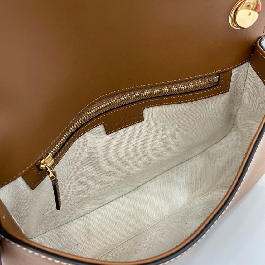 Gvc*1 Blondie Small Top Handle Bag- Beige and dark brown