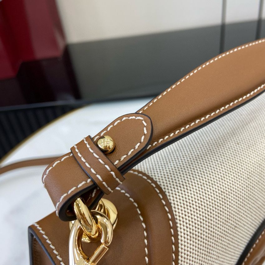 Gvc*1 Blondie Small Top Handle Bag- Beige and dark brown