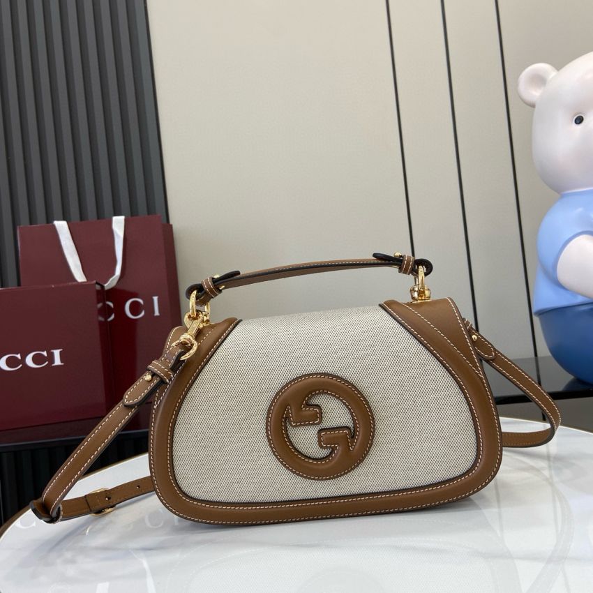Gvc*1 Blondie Small Top Handle Bag- Beige and dark brown