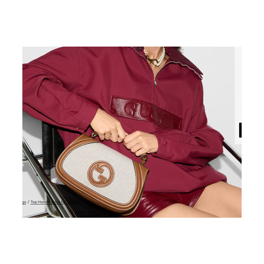 Gvc*1 Blondie Small Top Handle Bag- Beige and dark brown