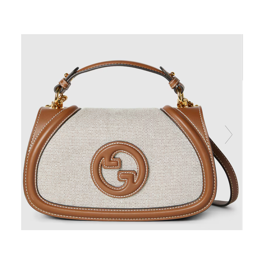 Gvc*1 Blondie Small Top Handle Bag- Beige and dark brown